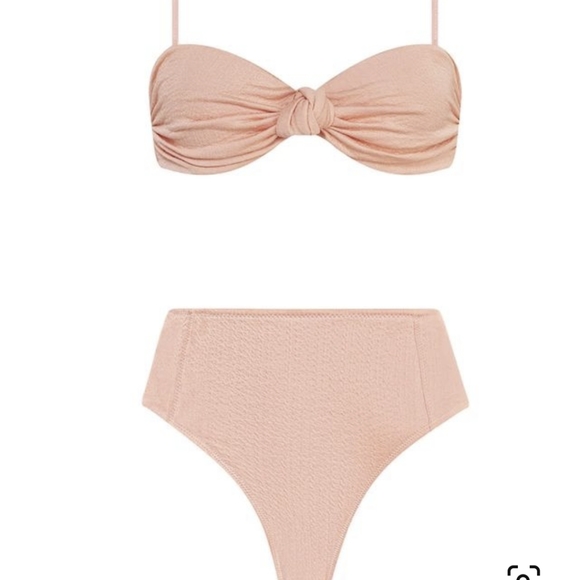 Nwt Triangl knotted Theo peach fuzz bra ribbed SET S - Picture 5 of 8